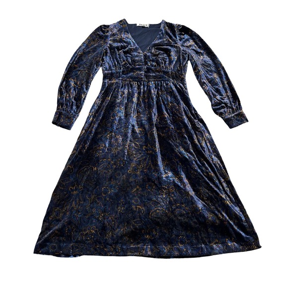 Boden Dresses & Skirts - Boden Women's Velvet Midi Cocktail Party Tea Dress Paisley Pattern Sz 4P - 16x42